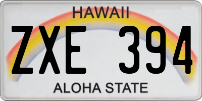 HI license plate ZXE394