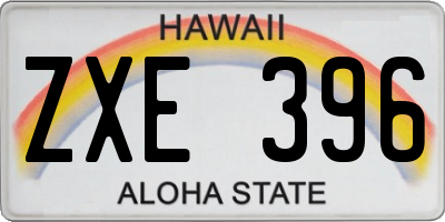 HI license plate ZXE396