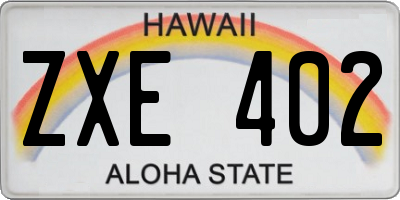 HI license plate ZXE402