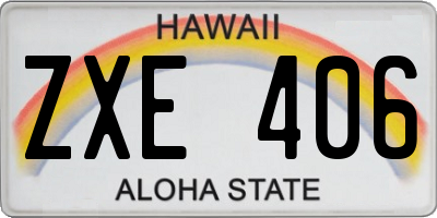 HI license plate ZXE406