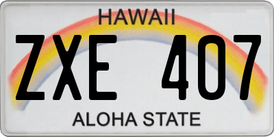 HI license plate ZXE407