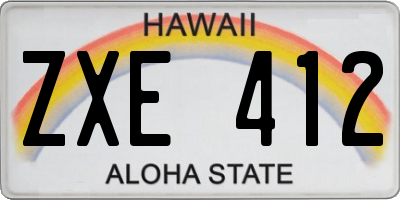 HI license plate ZXE412