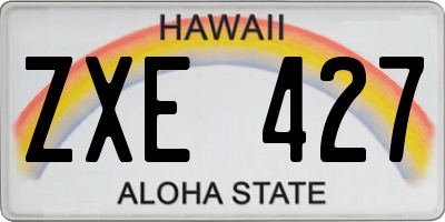 HI license plate ZXE427