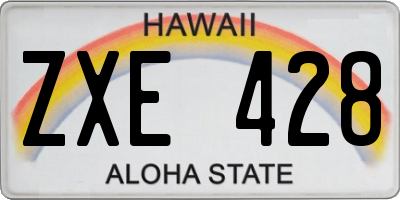 HI license plate ZXE428