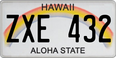 HI license plate ZXE432