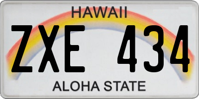 HI license plate ZXE434