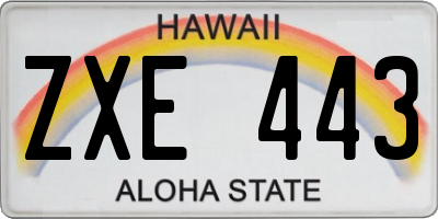 HI license plate ZXE443