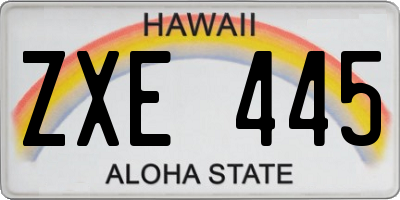 HI license plate ZXE445