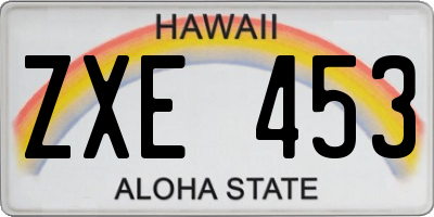 HI license plate ZXE453