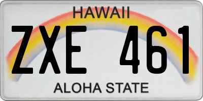 HI license plate ZXE461