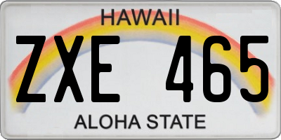 HI license plate ZXE465