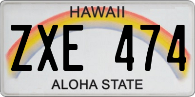HI license plate ZXE474