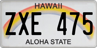 HI license plate ZXE475