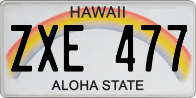 HI license plate ZXE477