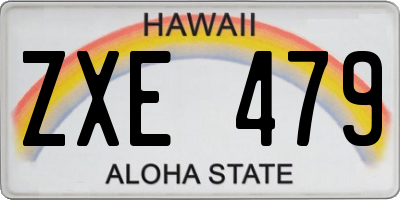 HI license plate ZXE479
