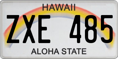 HI license plate ZXE485