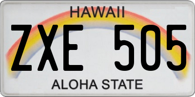 HI license plate ZXE505