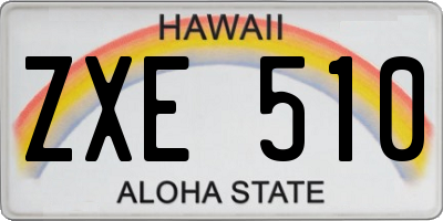 HI license plate ZXE510