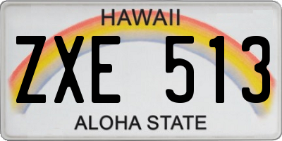 HI license plate ZXE513