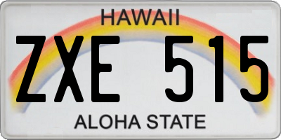 HI license plate ZXE515