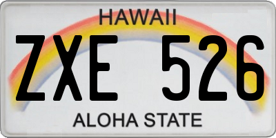 HI license plate ZXE526