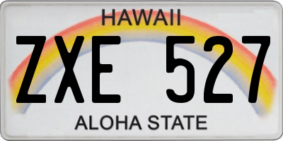 HI license plate ZXE527