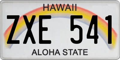HI license plate ZXE541