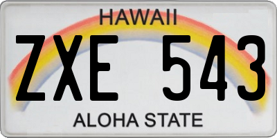 HI license plate ZXE543