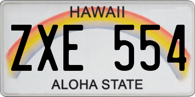 HI license plate ZXE554