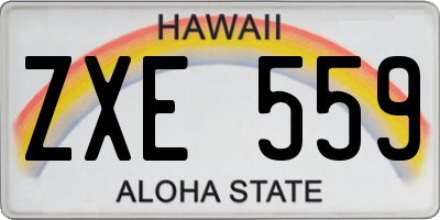 HI license plate ZXE559