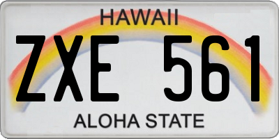 HI license plate ZXE561
