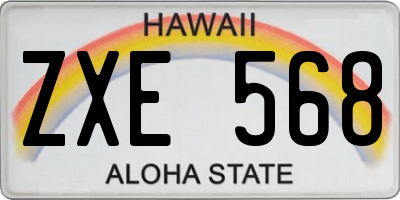 HI license plate ZXE568