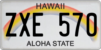 HI license plate ZXE570