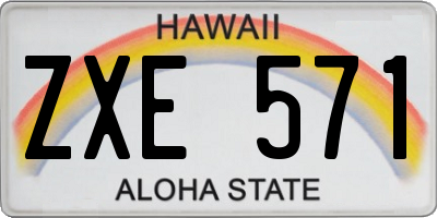 HI license plate ZXE571