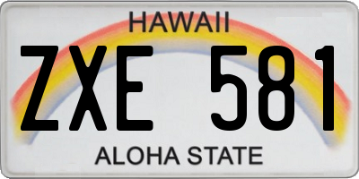 HI license plate ZXE581