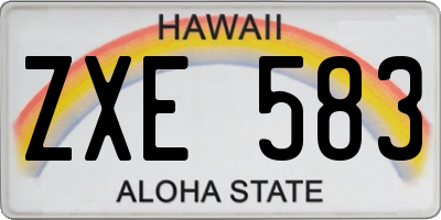 HI license plate ZXE583