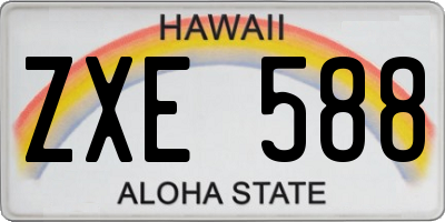 HI license plate ZXE588