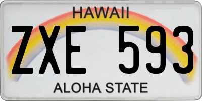 HI license plate ZXE593