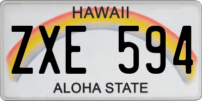 HI license plate ZXE594