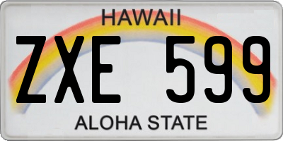 HI license plate ZXE599