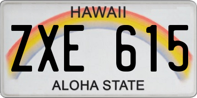 HI license plate ZXE615