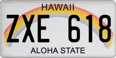 HI license plate ZXE618