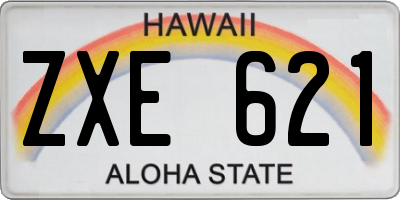 HI license plate ZXE621