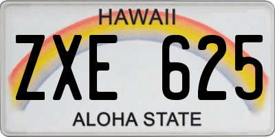 HI license plate ZXE625