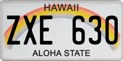 HI license plate ZXE630