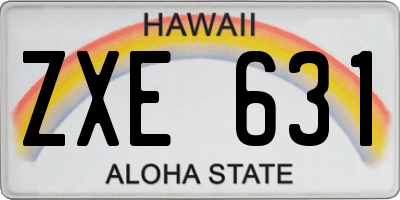 HI license plate ZXE631