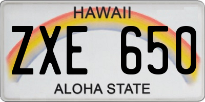 HI license plate ZXE650