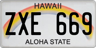 HI license plate ZXE669