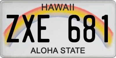 HI license plate ZXE681