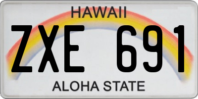 HI license plate ZXE691